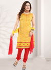 Lemon Colour N F CHURIDAR 07 Stylish Casual Wear Designer Worked Readymade Salwar Suit Collection N F C 217 LEMON